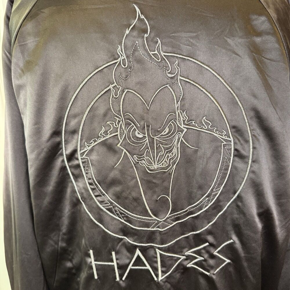 Hades Embroidered Black Satin Jacket -